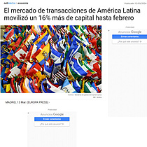 El mercado de transacciones de Amrica Latina moviliz un 16% ms de capital hasta febrero